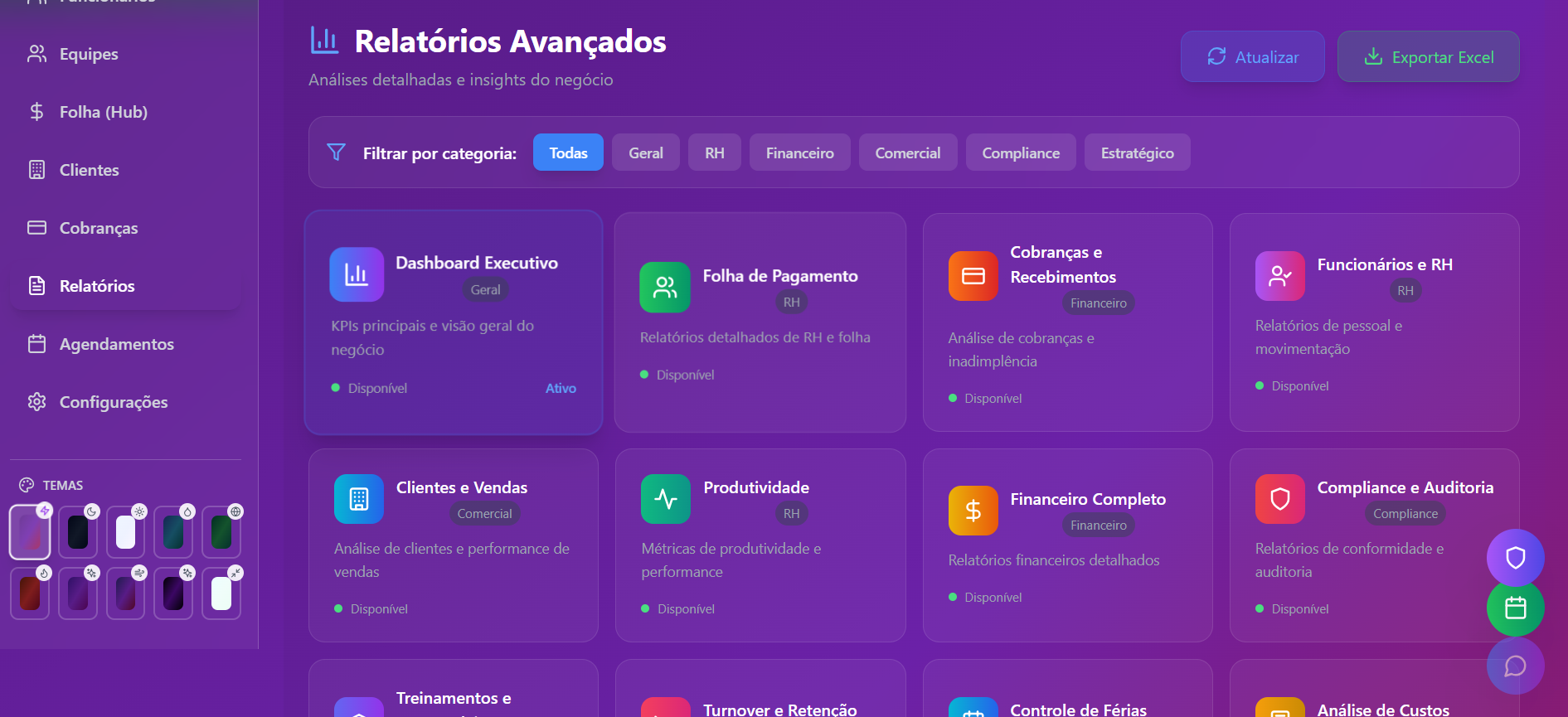 Dashboard e Relatórios